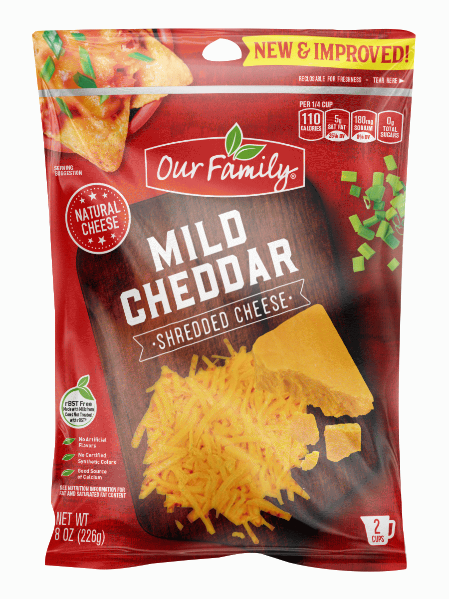 Our Family Natural mild cheddar shredded cheese Full-Size Picture